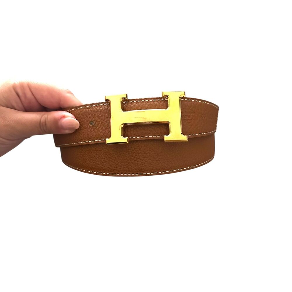 HERMES Reversible Leather 32 mm H Belt Brown Black - Picture 6 of 7